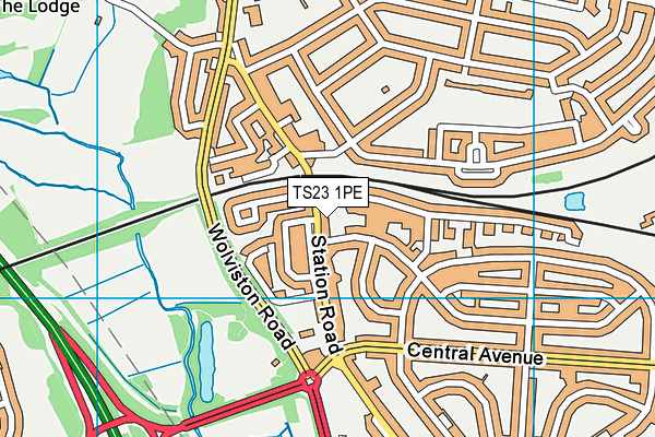 TS23 1PE map - OS VectorMap District (Ordnance Survey)