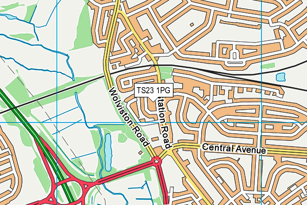 TS23 1PG map - OS VectorMap District (Ordnance Survey)