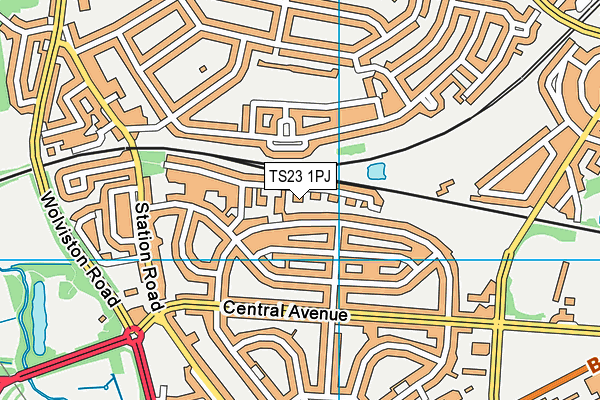 TS23 1PJ map - OS VectorMap District (Ordnance Survey)