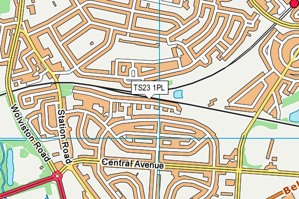 TS23 1PL map - OS VectorMap District (Ordnance Survey)