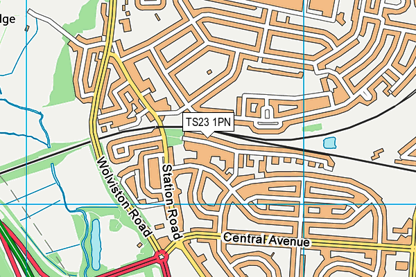 TS23 1PN map - OS VectorMap District (Ordnance Survey)