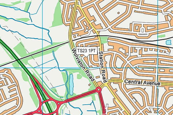 TS23 1PT map - OS VectorMap District (Ordnance Survey)