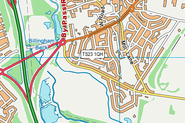 TS23 1QH map - OS VectorMap District (Ordnance Survey)