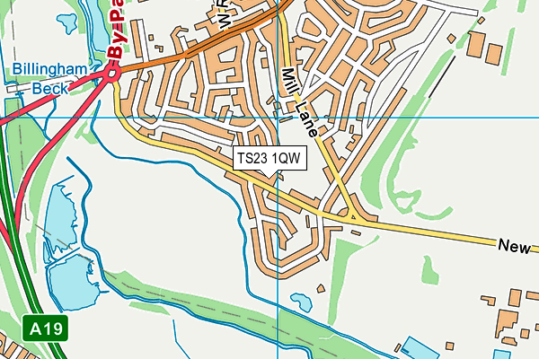 TS23 1QW map - OS VectorMap District (Ordnance Survey)
