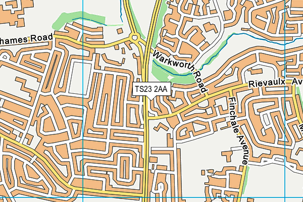 TS23 2AA map - OS VectorMap District (Ordnance Survey)