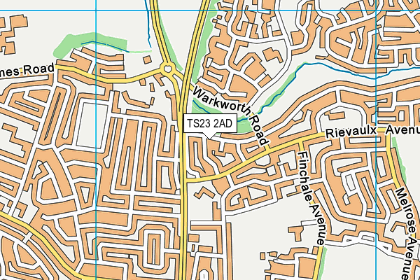 TS23 2AD map - OS VectorMap District (Ordnance Survey)