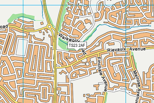 TS23 2AF map - OS VectorMap District (Ordnance Survey)