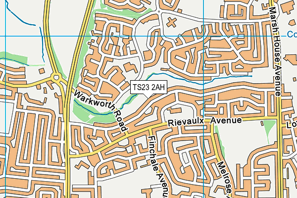 TS23 2AH map - OS VectorMap District (Ordnance Survey)