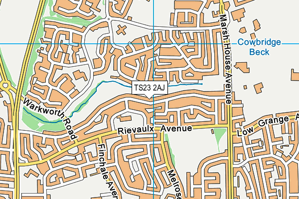 TS23 2AJ map - OS VectorMap District (Ordnance Survey)