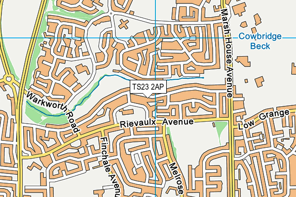 TS23 2AP map - OS VectorMap District (Ordnance Survey)