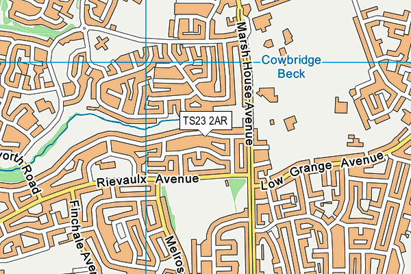 TS23 2AR map - OS VectorMap District (Ordnance Survey)