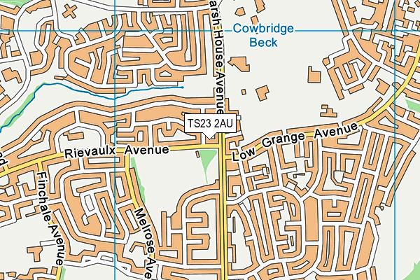 TS23 2AU map - OS VectorMap District (Ordnance Survey)