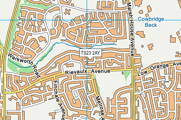 TS23 2AY map - OS VectorMap District (Ordnance Survey)