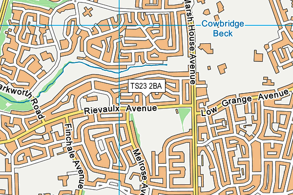 TS23 2BA map - OS VectorMap District (Ordnance Survey)