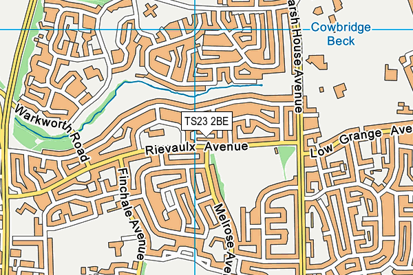 TS23 2BE map - OS VectorMap District (Ordnance Survey)