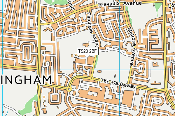 TS23 2BF map - OS VectorMap District (Ordnance Survey)