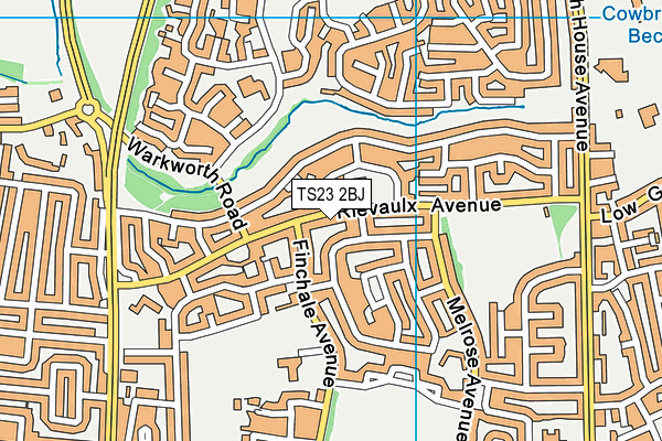 TS23 2BJ map - OS VectorMap District (Ordnance Survey)