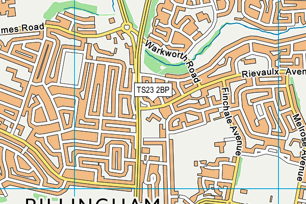 TS23 2BP map - OS VectorMap District (Ordnance Survey)