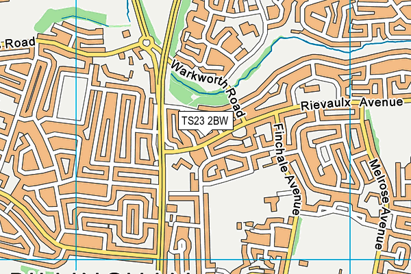TS23 2BW map - OS VectorMap District (Ordnance Survey)