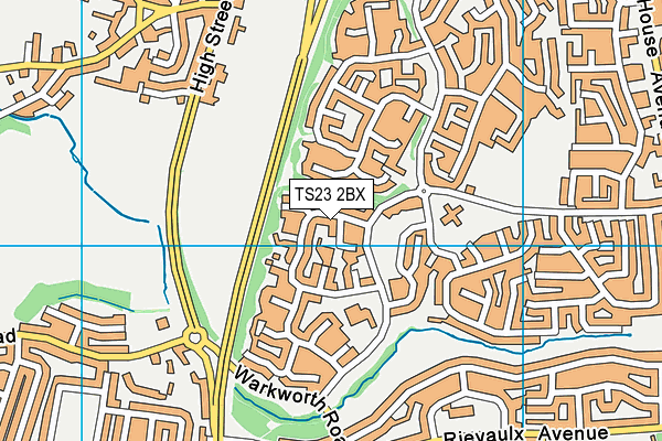 TS23 2BX map - OS VectorMap District (Ordnance Survey)