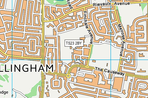 TS23 2BY map - OS VectorMap District (Ordnance Survey)