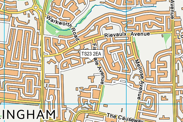 TS23 2EA map - OS VectorMap District (Ordnance Survey)