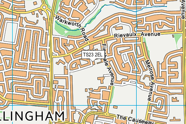 TS23 2EL map - OS VectorMap District (Ordnance Survey)