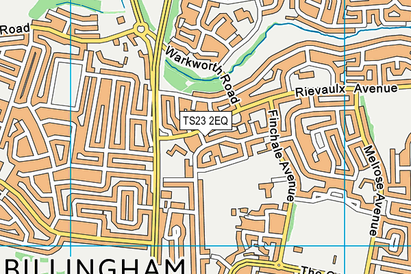 TS23 2EQ map - OS VectorMap District (Ordnance Survey)