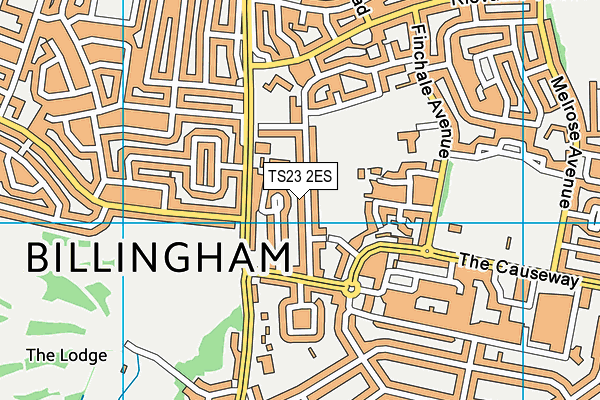 TS23 2ES map - OS VectorMap District (Ordnance Survey)