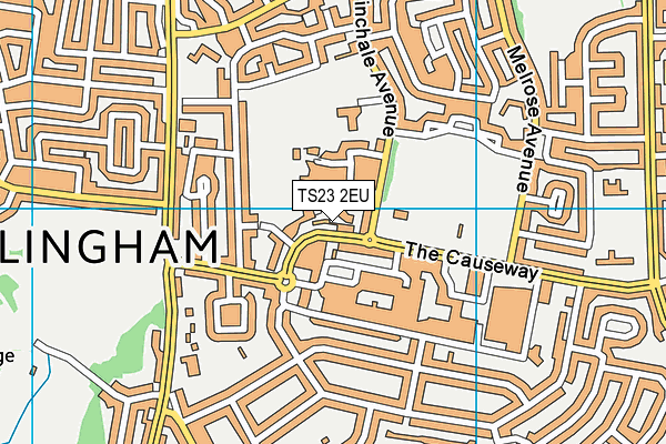 TS23 2EU map - OS VectorMap District (Ordnance Survey)