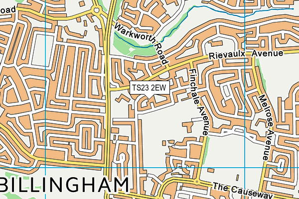 TS23 2EW map - OS VectorMap District (Ordnance Survey)