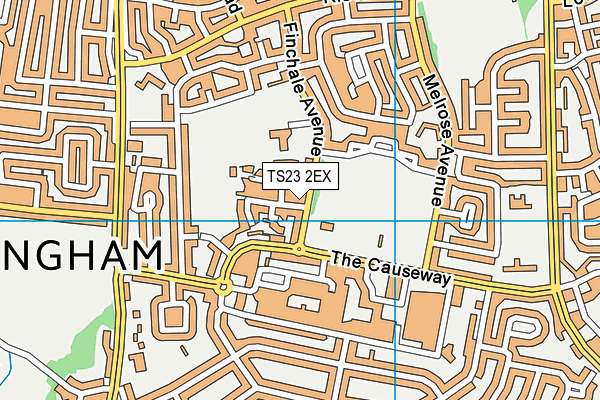 TS23 2EX map - OS VectorMap District (Ordnance Survey)