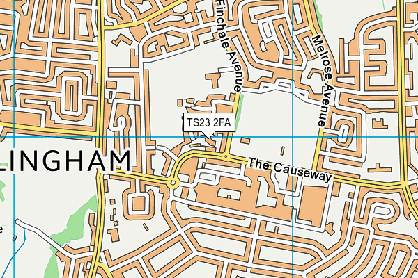 TS23 2FA map - OS VectorMap District (Ordnance Survey)