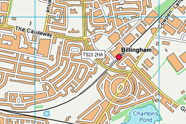 TS23 2HA map - OS VectorMap District (Ordnance Survey)