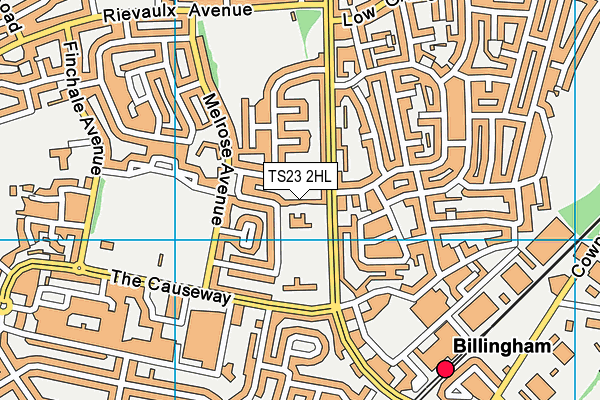 TS23 2HL map - OS VectorMap District (Ordnance Survey)