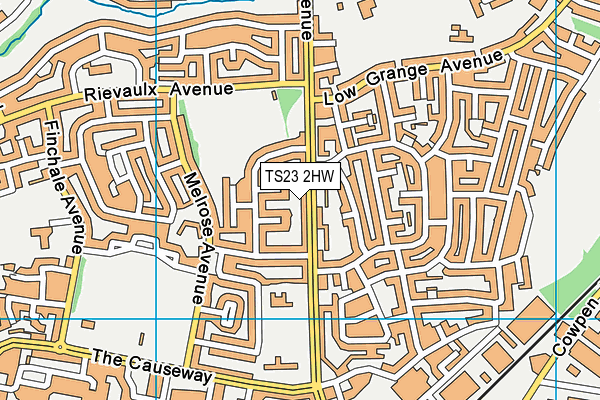 TS23 2HW map - OS VectorMap District (Ordnance Survey)