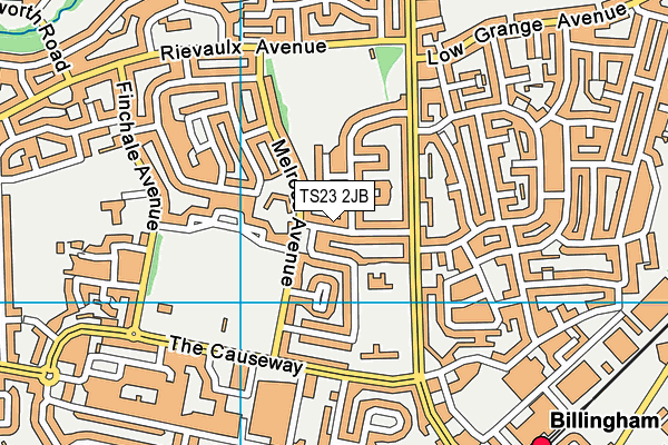 TS23 2JB map - OS VectorMap District (Ordnance Survey)