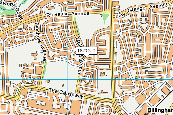 TS23 2JD map - OS VectorMap District (Ordnance Survey)