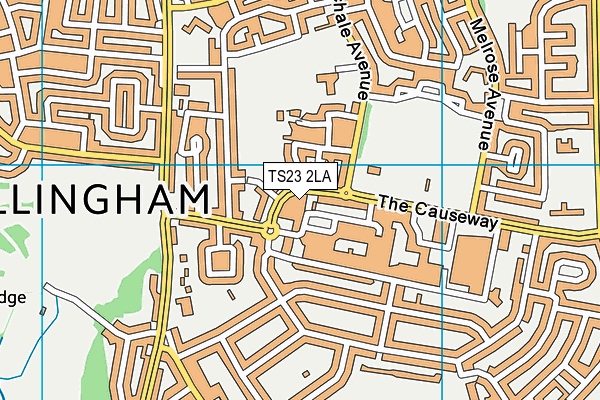 TS23 2LA map - OS VectorMap District (Ordnance Survey)