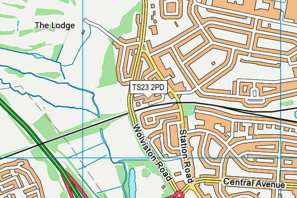 TS23 2PD map - OS VectorMap District (Ordnance Survey)