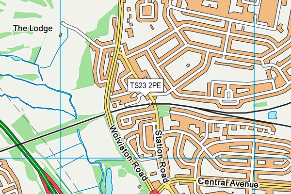 TS23 2PE map - OS VectorMap District (Ordnance Survey)