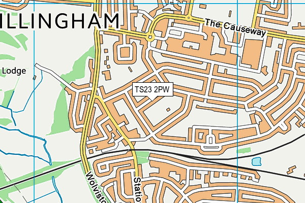 TS23 2PW map - OS VectorMap District (Ordnance Survey)