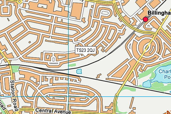 TS23 2QJ map - OS VectorMap District (Ordnance Survey)