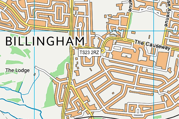 TS23 2RZ map - OS VectorMap District (Ordnance Survey)