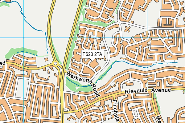 TS23 2TA map - OS VectorMap District (Ordnance Survey)