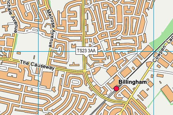 TS23 3AA map - OS VectorMap District (Ordnance Survey)