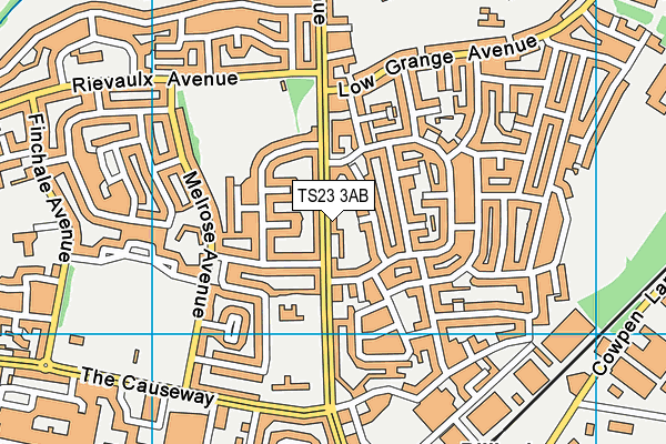 TS23 3AB map - OS VectorMap District (Ordnance Survey)