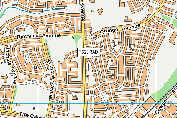 TS23 3AD map - OS VectorMap District (Ordnance Survey)