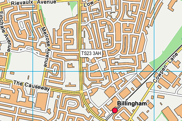 TS23 3AH map - OS VectorMap District (Ordnance Survey)