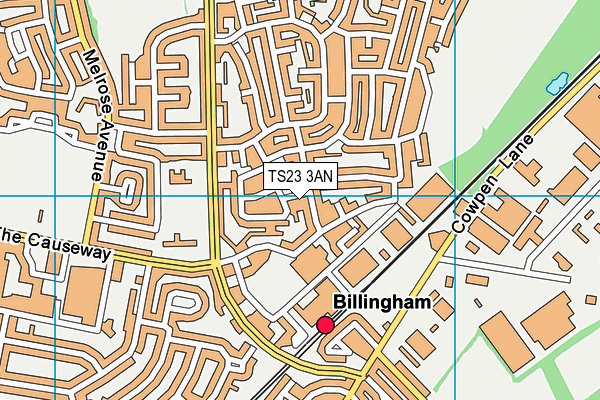 TS23 3AN map - OS VectorMap District (Ordnance Survey)